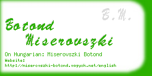 botond miserovszki business card